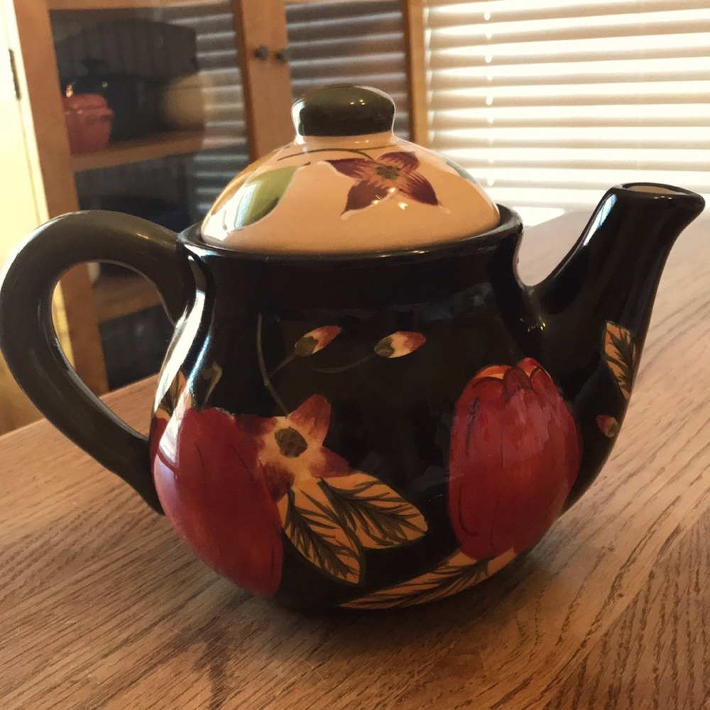 Teapot - Handpainted w/Fruit and Flowers